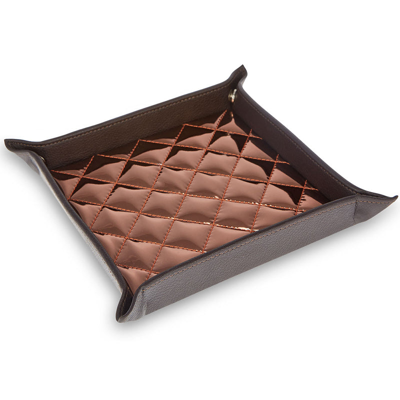 Victoria - Brown Faux Leather Trinket Tray