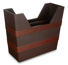 Load image into Gallery viewer, Holborn - Brown Faux Leather Magazine Holder
