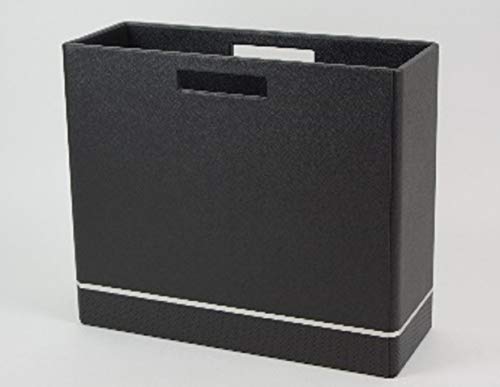 Audling - Black and silver faux leather magazine holder - Dimension: L 39cm x w 14cm x H 30cm