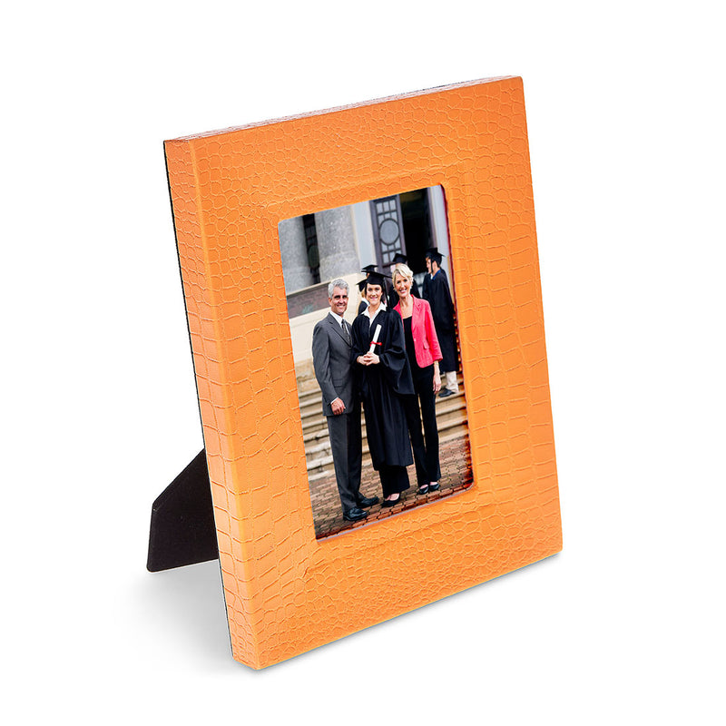 Trafalgar Square - Orange Faux Leather Photo Frame