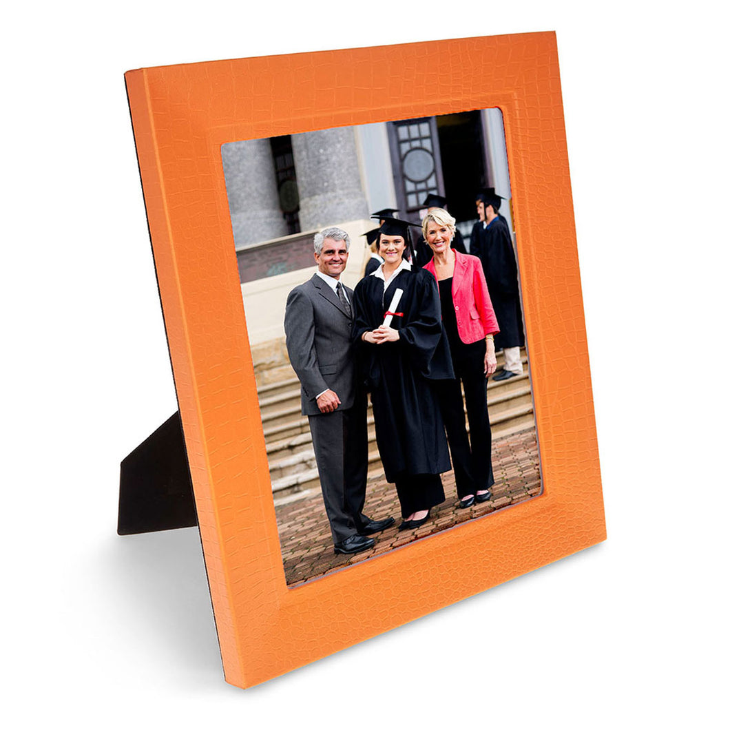 Trafalgar Square - Orange Faux Leather Photo Frame