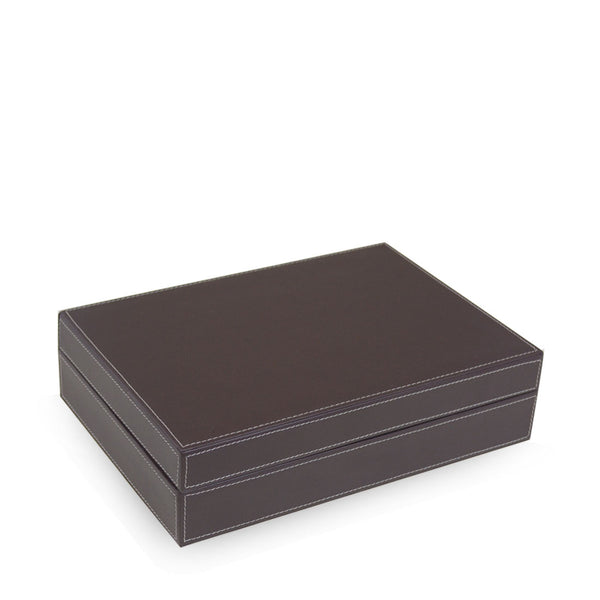 Salvador - Brown Leather Stationary Box