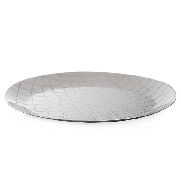 Hampstead - Oval Metal Soap Dish with a Animal Print, Crocodile Skin Texture