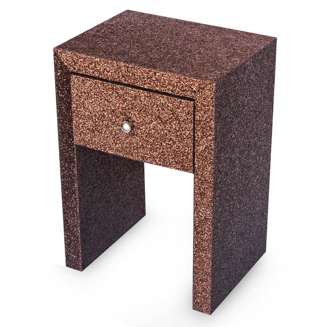 Goldsmid - Orange & Black Faux Glitter Leather Side Table
