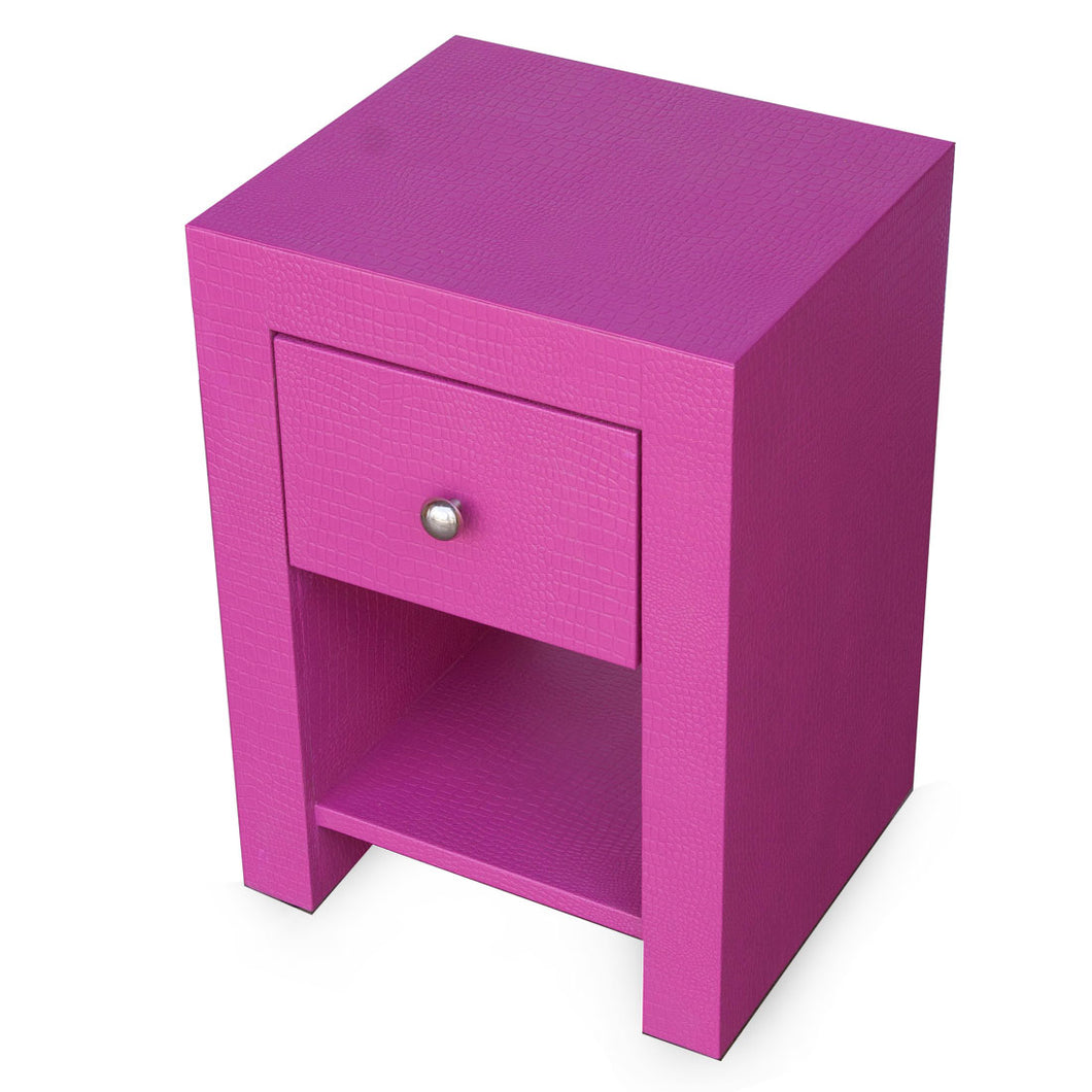 Notting Hill - Pink Faux Leather Side Table