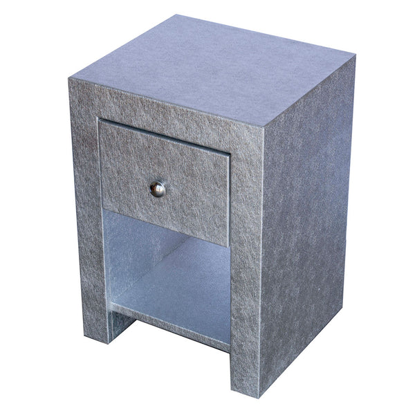 Rosehill - Silver Faux Leather Side Table