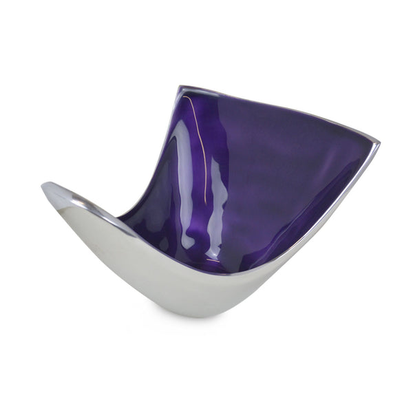 Belmont - Polished Metal & Purple Enamel Fruit Bowl