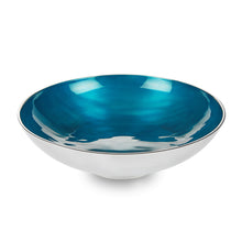 Load image into Gallery viewer, Beaumont - Round Metal &amp; Blue Enamel Fruit Bowl
