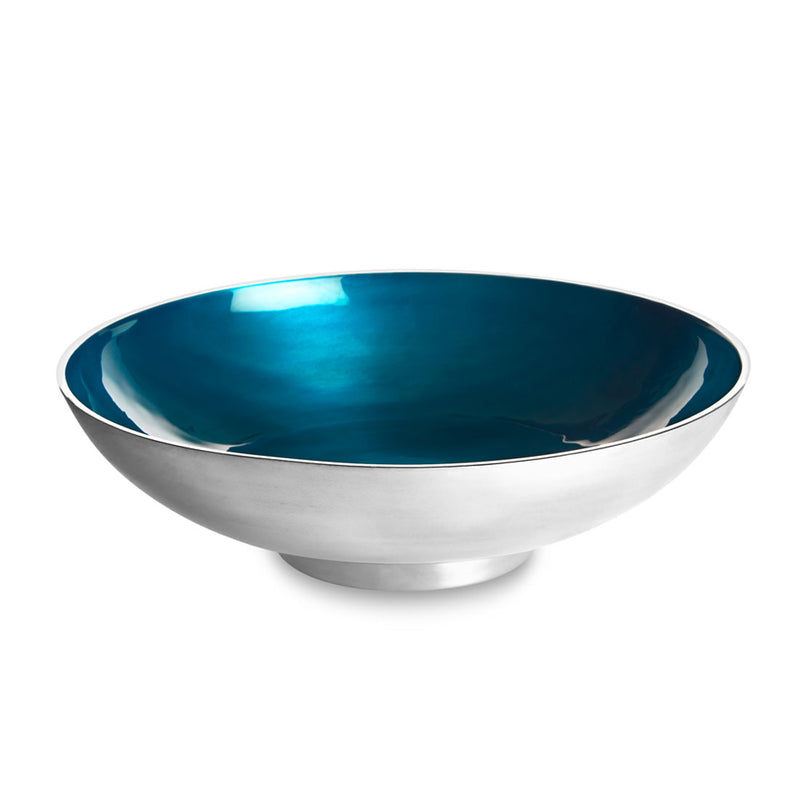 Beaumont - Round Metal & Blue Enamel Fruit Bowl