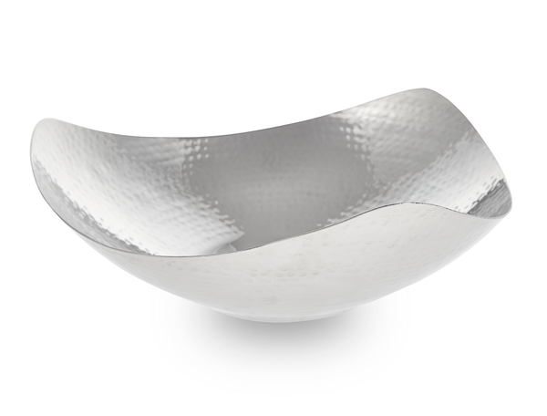 Cavo - Curved Hammered Metal Fruit Bowl