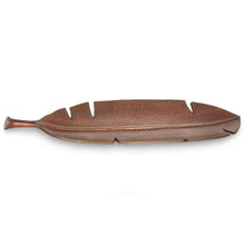 Load image into Gallery viewer, Copperfield Tray - Hammered Copper Leaf Shaped Tray
