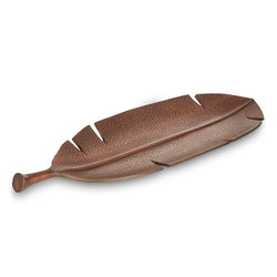 Copperfield Tray - Hammered Copper Leaf Shaped Tray