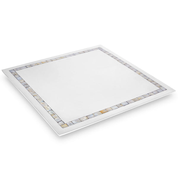 Compton - Square Mother of Pearl & Metal Tray