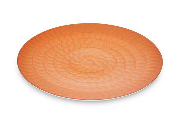 Piccadilly - Round Metal & Orange Enamel Tray