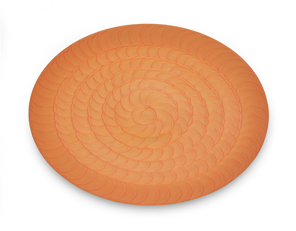 Piccadilly - Round Metal & Orange Enamel Tray