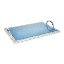 Load image into Gallery viewer, Godfrey - Small Rectangular Sea Blue Tray with handles
