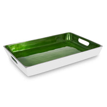 Load image into Gallery viewer, Hanover - Large Rectangular Green Tray with handles
