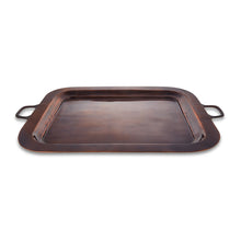 Load image into Gallery viewer, Lansdowne Tray - Antique Copper Metal Serving Tray  Large
