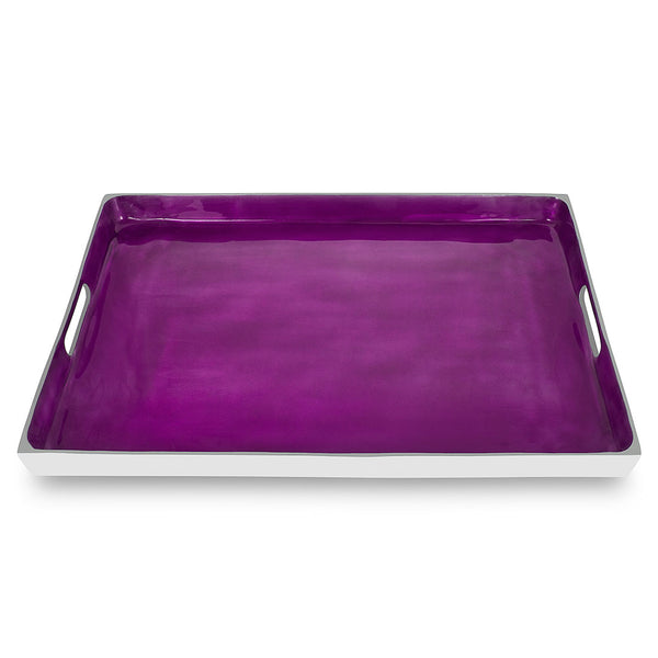 Lockmead - Deep Purple Tray with handles - Size is 58cm by 39 cm