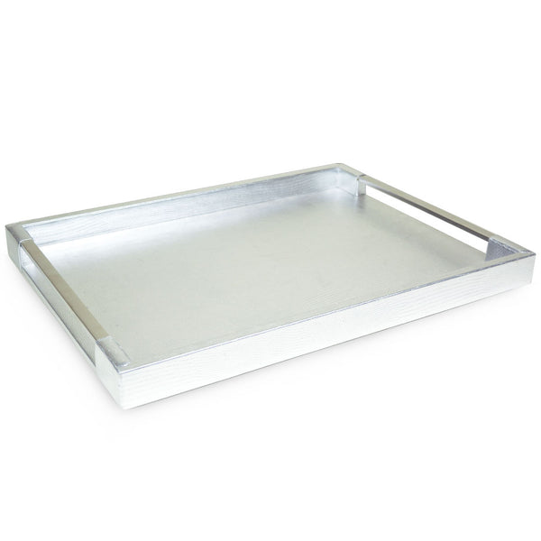 Glitterball - Silver Leather Finish With Polished Metal Handles - 43cm by 32cm