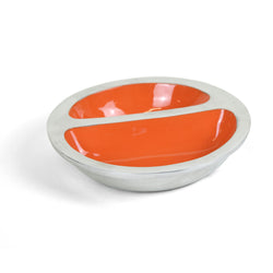 Paradise - Polished Metal & Orange Enamel Snack Dish