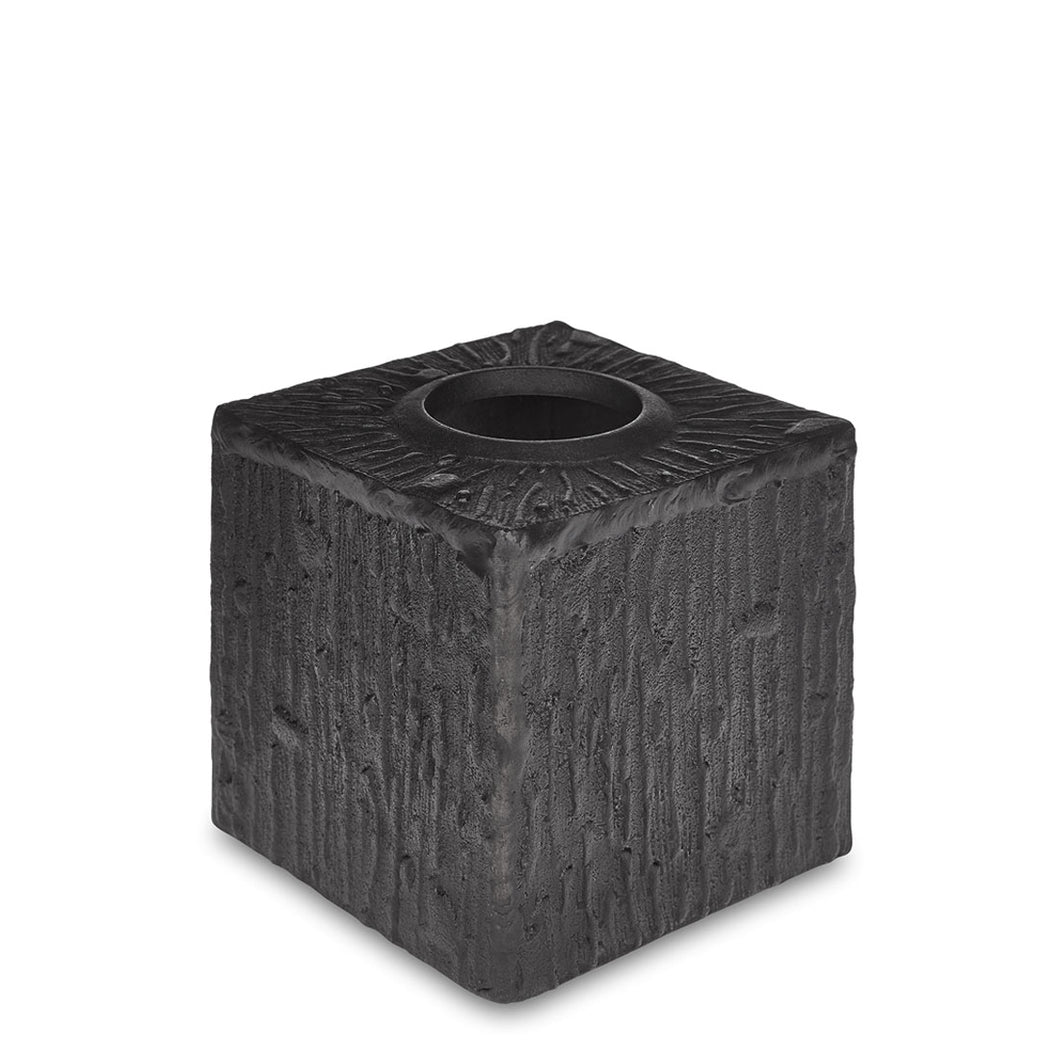 Portobello - Black  Bark likeTextured Tissue Box Cover
