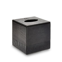 Load image into Gallery viewer, Bartley - Black Faux Leather Tissue Box Cover
