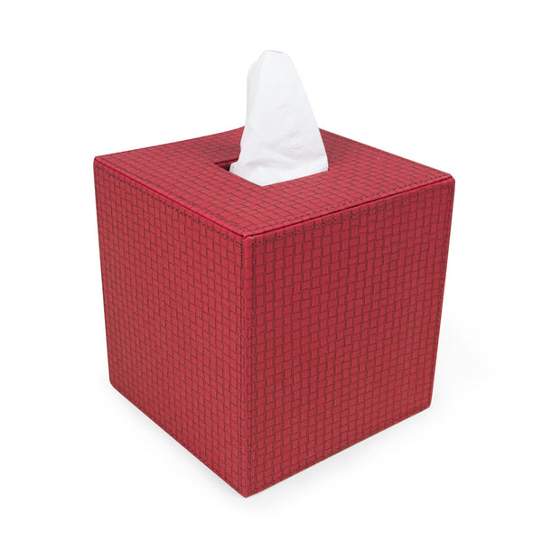 Gosfield - Red Faux Leather Tissue Box Cover