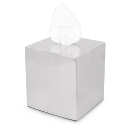 Bankside - Polished Metal Tissue Box Cover with Square Opening