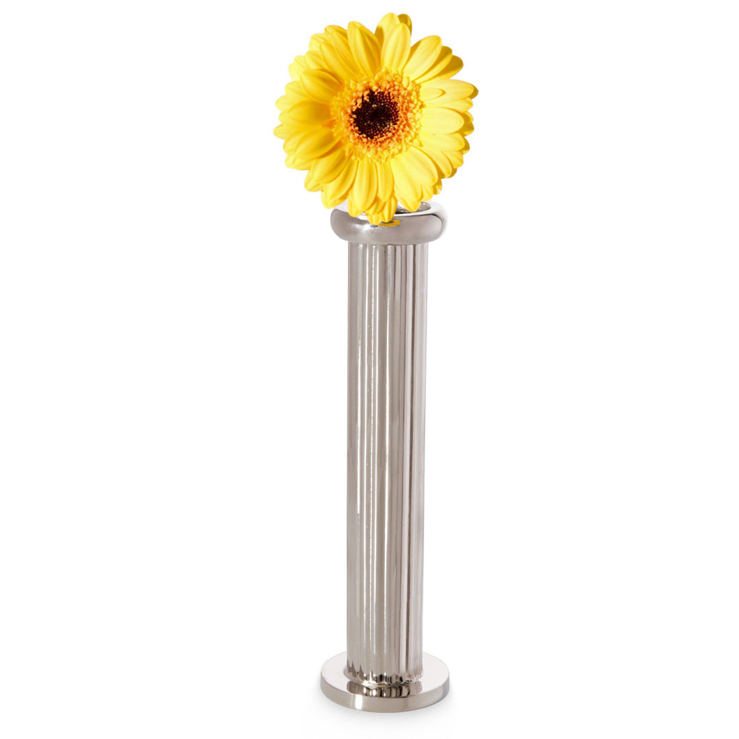 Diana - Single Flower Ribbed Metal Bud Vase