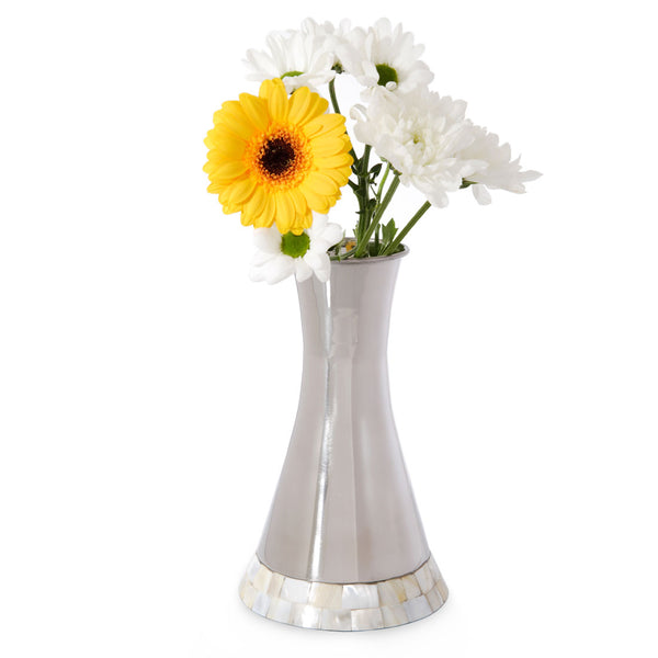 Queen - Polished Metal and Mother of Pearl Vase