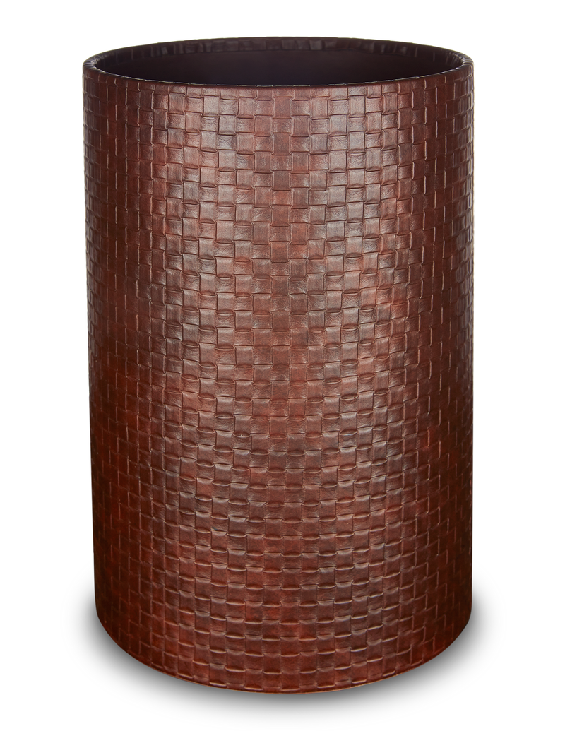 Shoreditch - Cylinder Faux Leather Waste Bin -  Dimensions: 20cm x H25cm