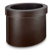 Load image into Gallery viewer, Farringdon - Oval Faux Leather Waste Bin - Dimensions: L33 x W24 x H26 cm
