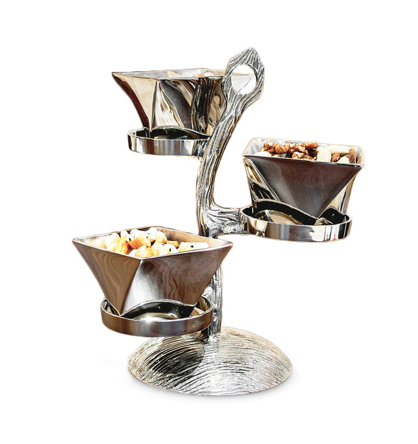 Tiptree - Metal Textured Snack Dish Holder