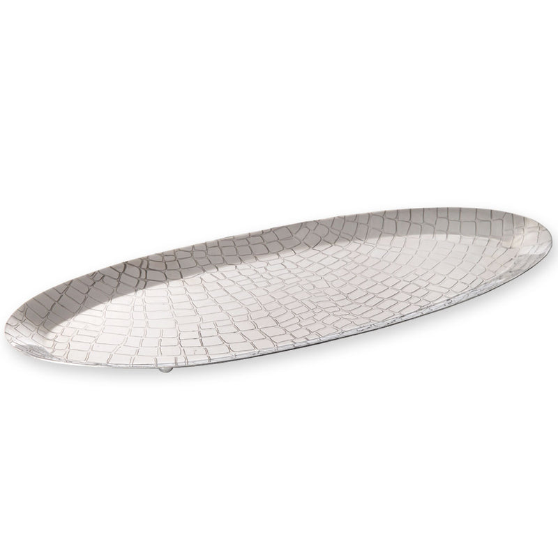 Hampstead - Oval Embossed Animal Print Metal Amenity Tray