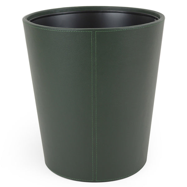 Wimbledon -  Dark Green Faux Leather Waste Bin